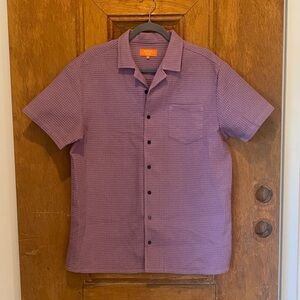 Negative Space purple Waffle button down shirt Top LARGE